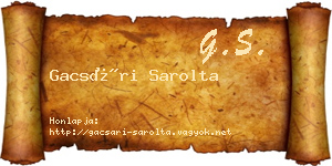 Gacsári Sarolta névjegykártya